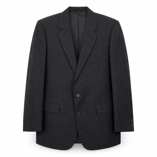 Burton Mens Black Striped Wool Jacket Suit Jacket Size 42 Regular