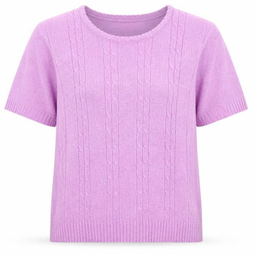 EWM Womens Purple Round Neck Acrylic Pullover Jumper Size 14