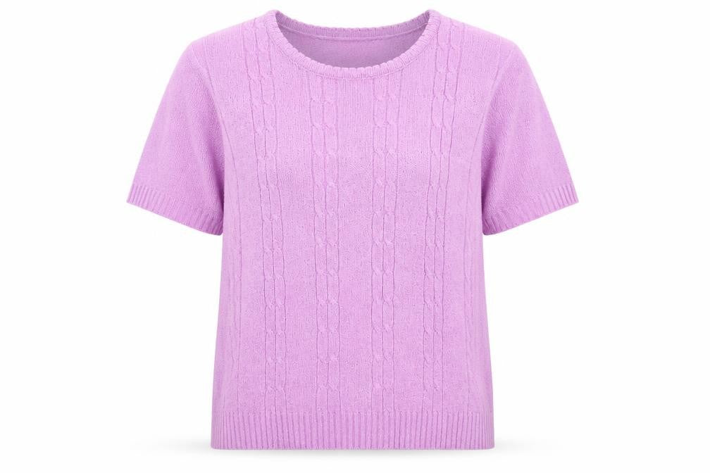 EWM Womens Purple Round Neck Acrylic Pullover Jumper Size 14