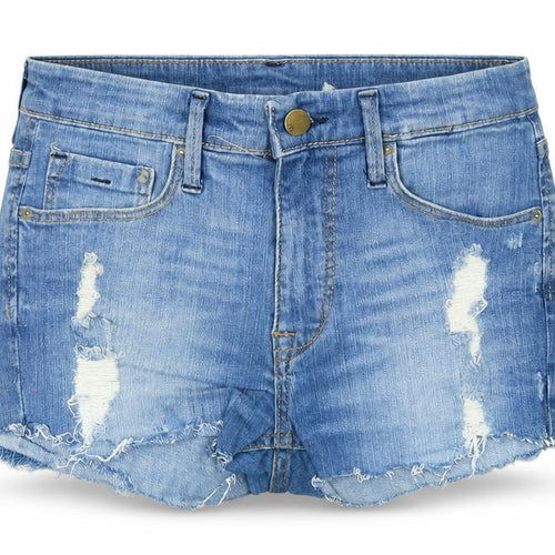 &Denim Womens Blue Cotton Cut-Off Shorts Size 4 Regular Zip