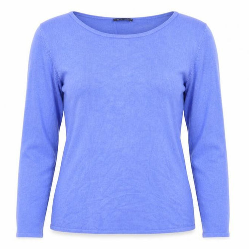 Bonmarché Womens Blue Round Neck Acrylic Pullover Jumper Size XS