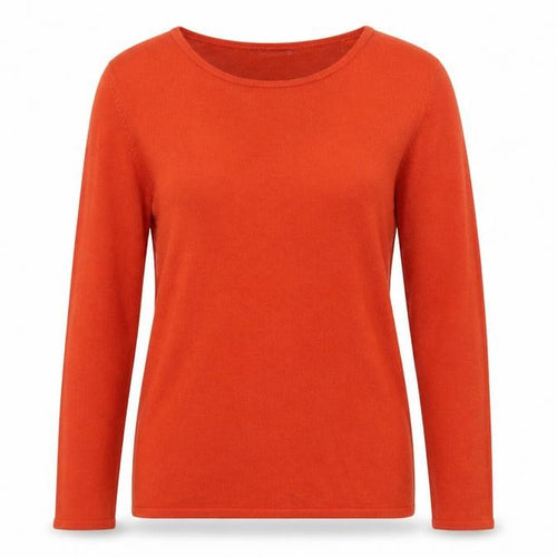 Bonmarché Womens Orange Round Neck Acrylic Pullover Jumper Size M