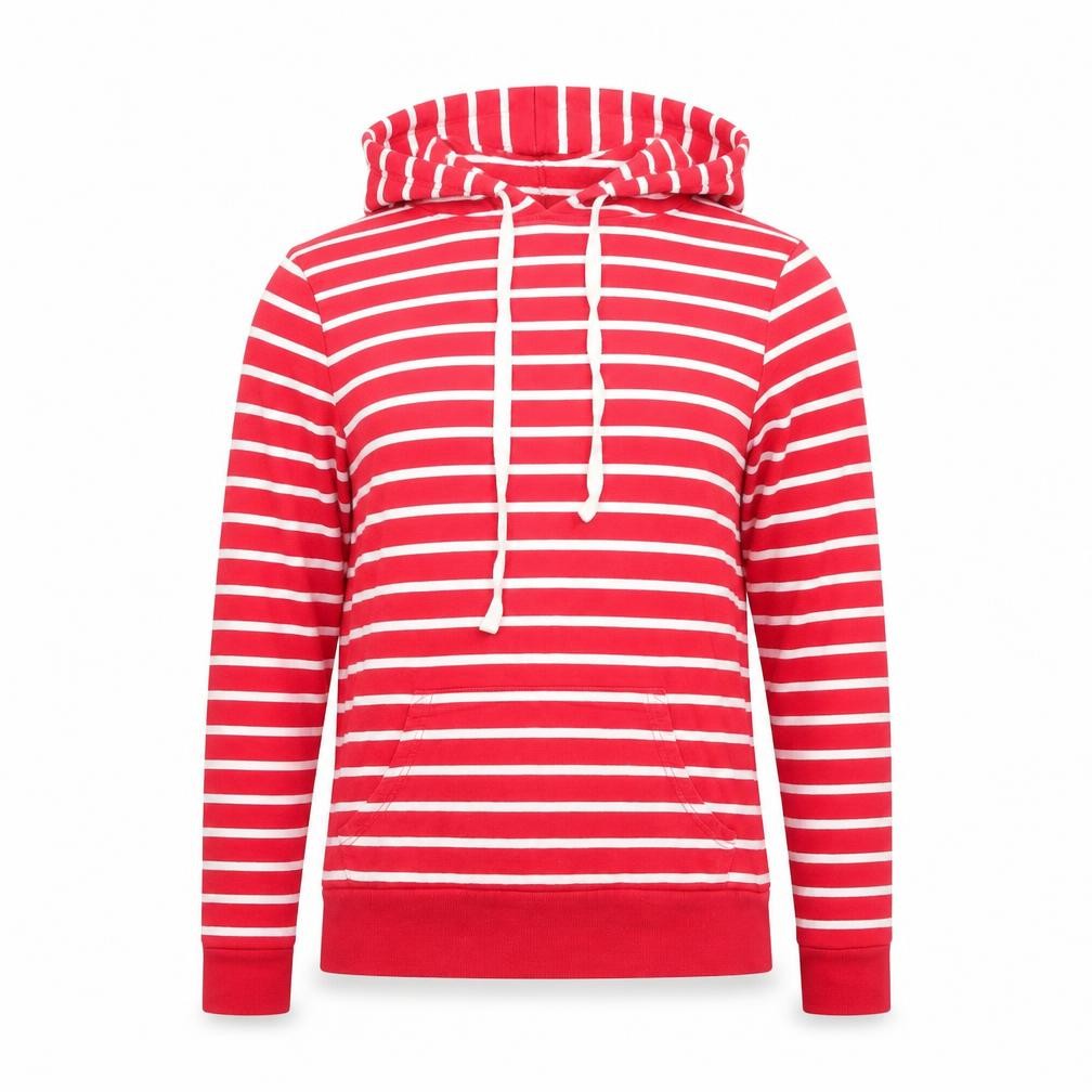 Dorothy Perkins Womens Red Striped Cotton Pullover Hoodie Size 8 Pullover