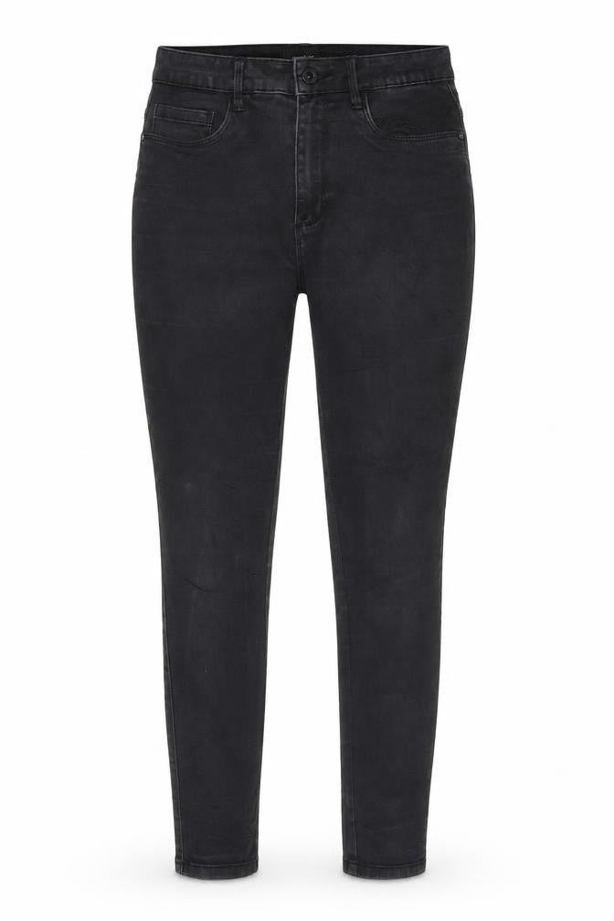 Front view of Only women’s black cotton skinny jeans, size M, regular zip