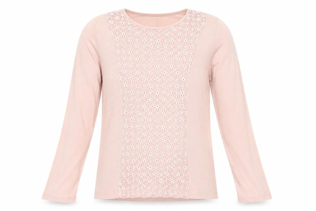 Front view of Zara girls’ pink cotton basic t-shirt, size 8, years round neck pullover