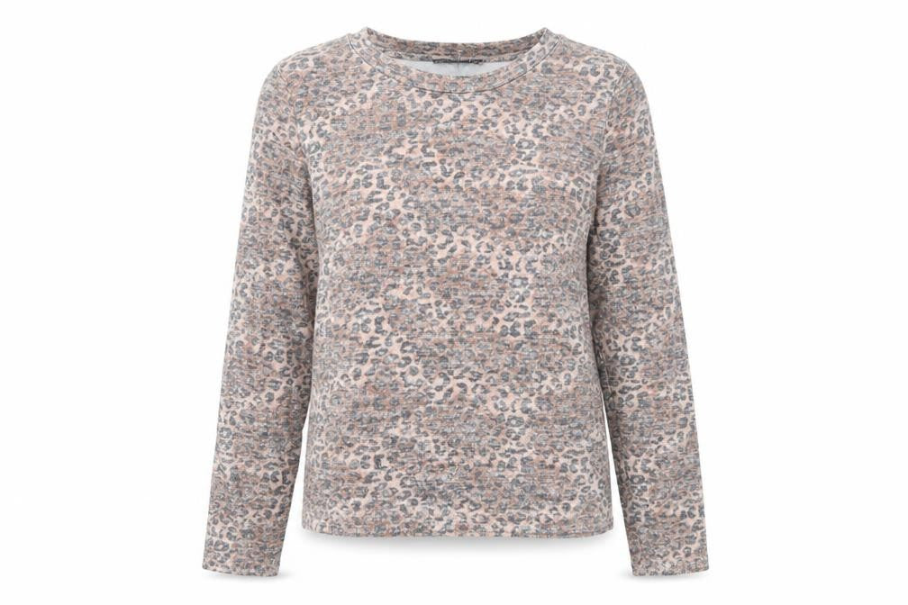 Marks and Spencer Womens Brown Round Neck Animal Print Viscose Pullover Jumper Size 10 - Leopard Pattern