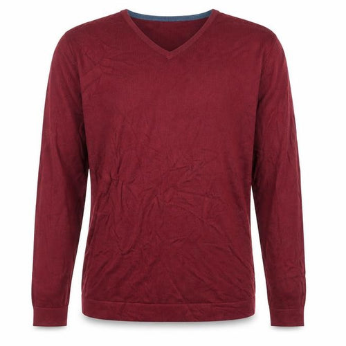 West Rock Mens Red V-Neck Acrylic Pullover Jumper Size S Long Sleeve