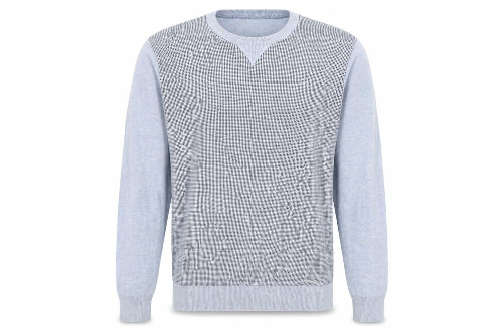 Burton Mens Blue Round Neck Geometric Cotton Pullover Jumper Size M Long Sleeve