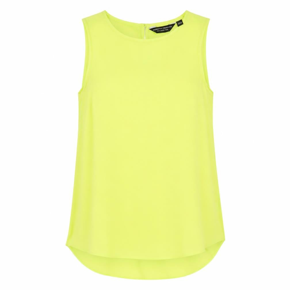 Dorothy Perkins Womens Green Polyester Basic Tank Size 10 Round Neck
