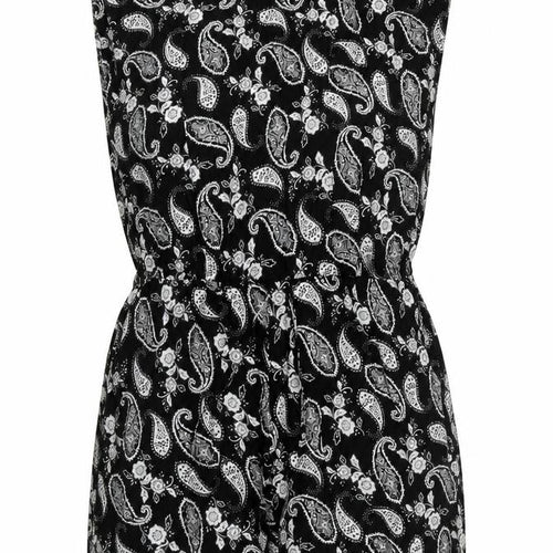 Moves Womens Black Paisley Polyester Playsuit One-Piece Size 10 Button - Cut Out Back Detail