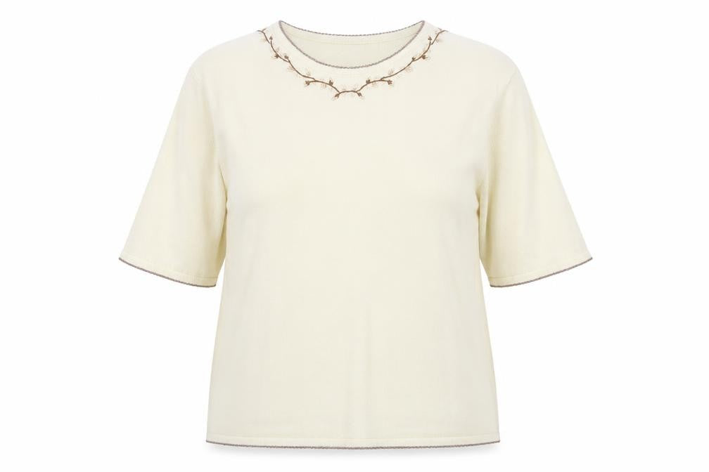 Bonmarché Womens Ivory Round Neck Acrylic Pullover Jumper Size XL
