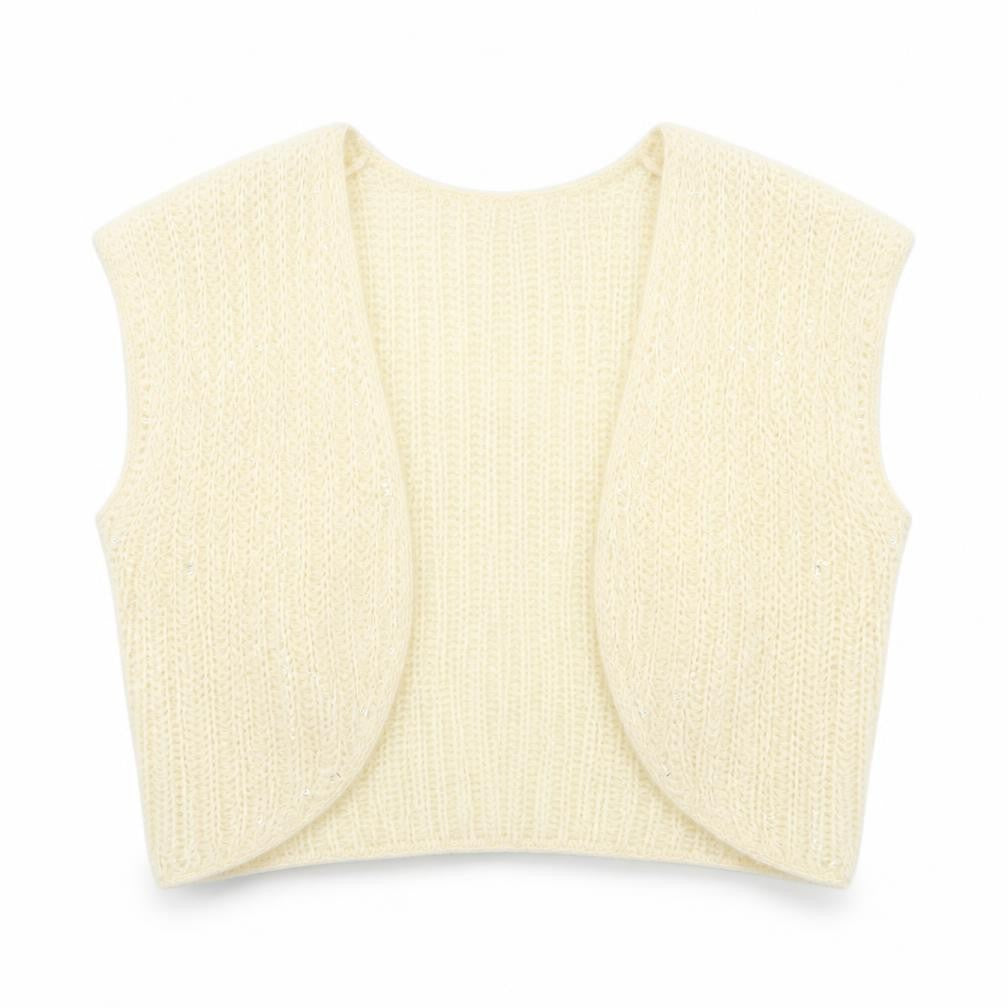 Gap Womens Ivory V-Neck Nylon Vest Jumper Size XS
