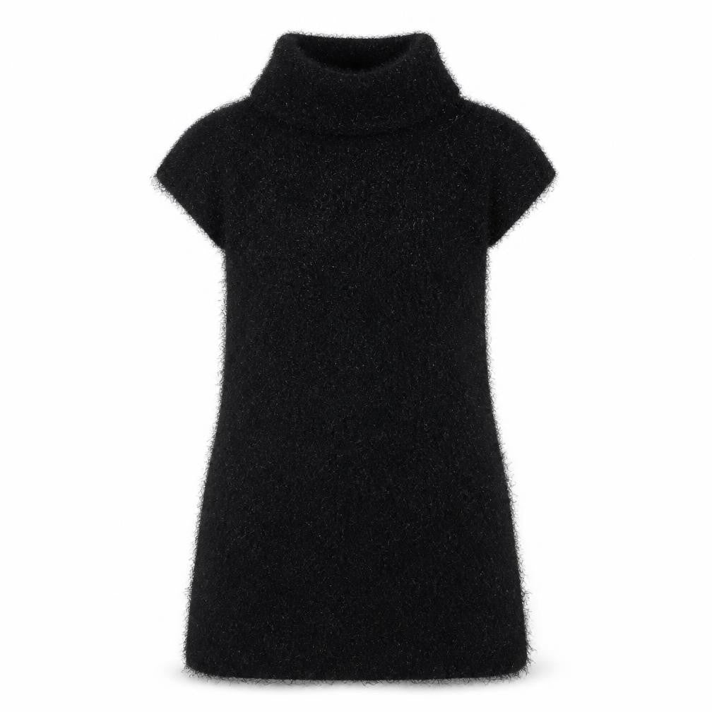Julien Macdonald Girls Black Geometric Polyester A-Line Size 15 Years Mock Neck Pullover