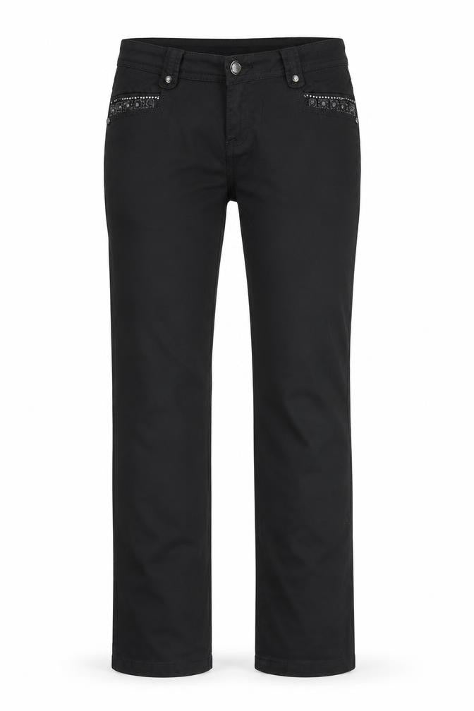 N&F Jeans Womens Black Cotton Straight Jeans Size 30 Regular Zip