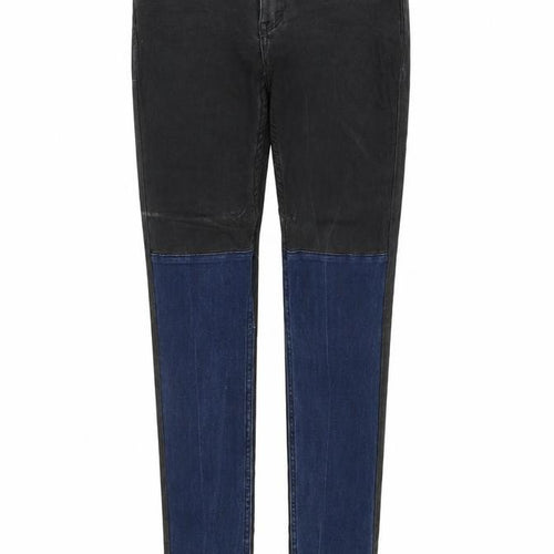 H&M Womens Black Cotton Skinny Jeans Size 27 in Regular Zip