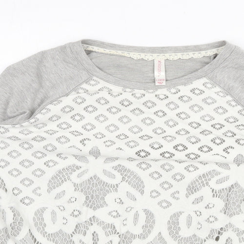 Xhilaration Womens Grey Geometric Polyester Pullover Sweatshirt Size L
