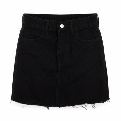 H&M Womens Black Cotton A-Line Skirt Size 8 Zip