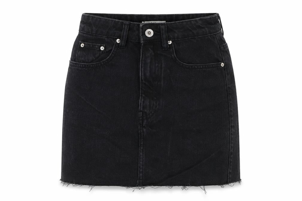 TRF Womens Black Cotton Mini Skirt Size 26 in Zip