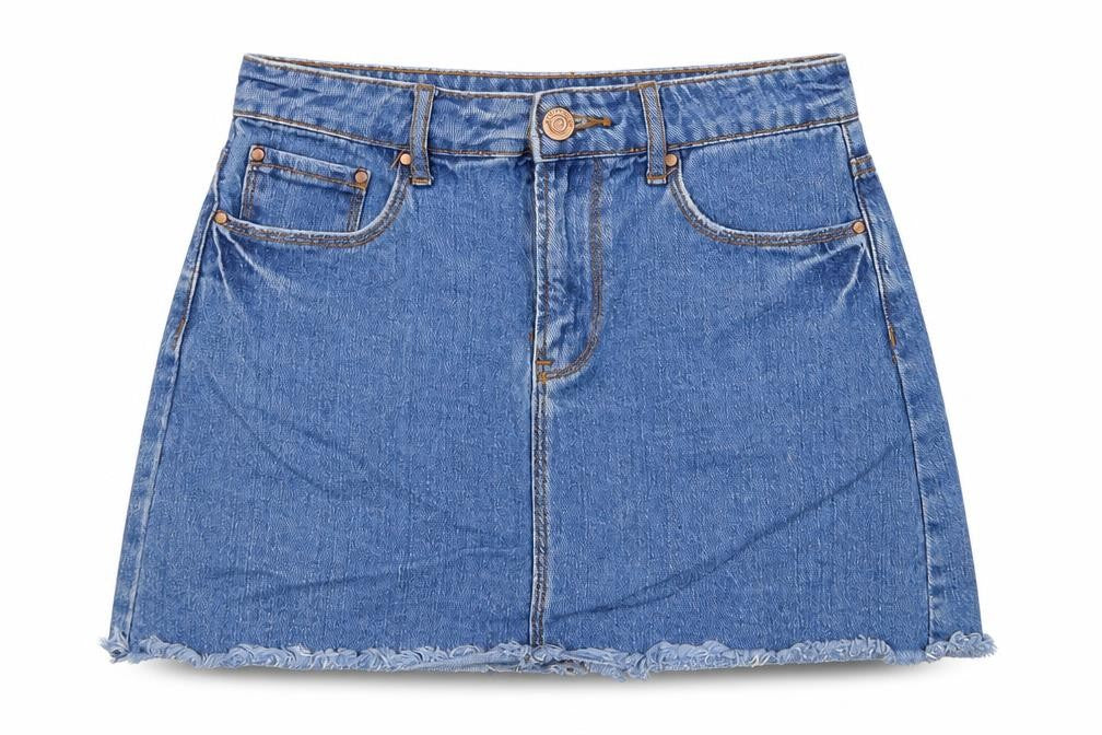 FOREVER 21 Womens Blue Cotton Mini Skirt Size 28 Zip