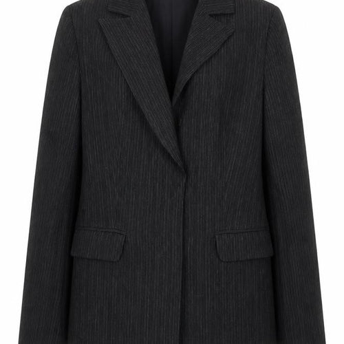 Mango Womens Black Striped Jacket Blazer Size 8 Button
