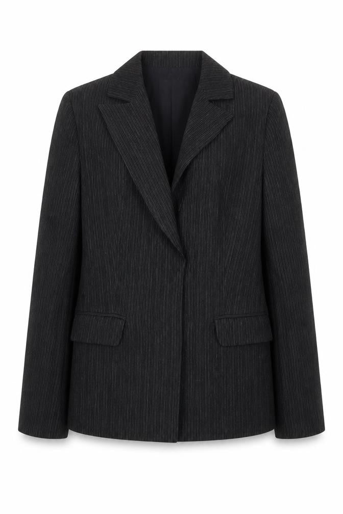 Mango Womens Black Striped Jacket Blazer Size 8 Button