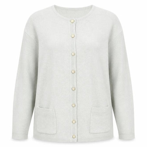 BHS Womens Green Round Neck Acrylic Cardigan Jumper Size 14