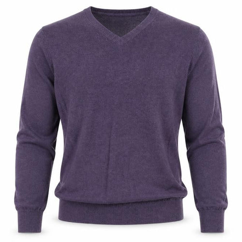 Marks and Spencer Mens Purple V-Neck Acrylic Pullover Jumper Size S Long Sleeve