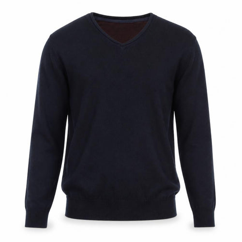 Industrialiaze Mens Blue V-Neck Acrylic Pullover Jumper Size M Long Sleeve