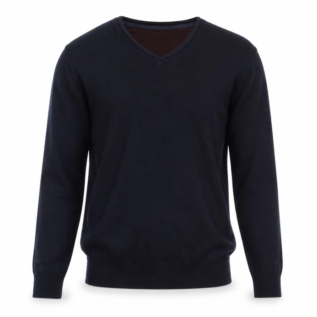 Industrialiaze Mens Blue V-Neck Acrylic Pullover Jumper Size M Long Sleeve