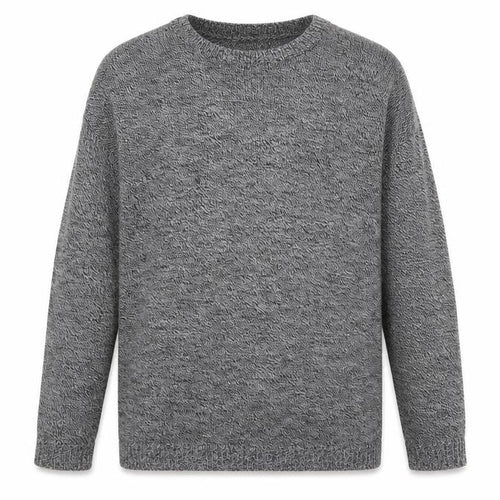 Boohoo Mens Grey Round Neck Acrylic Pullover Jumper Size S Long Sleeve