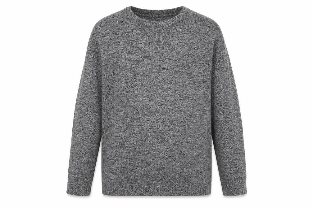 Boohoo Mens Grey Round Neck Acrylic Pullover Jumper Size S Long Sleeve