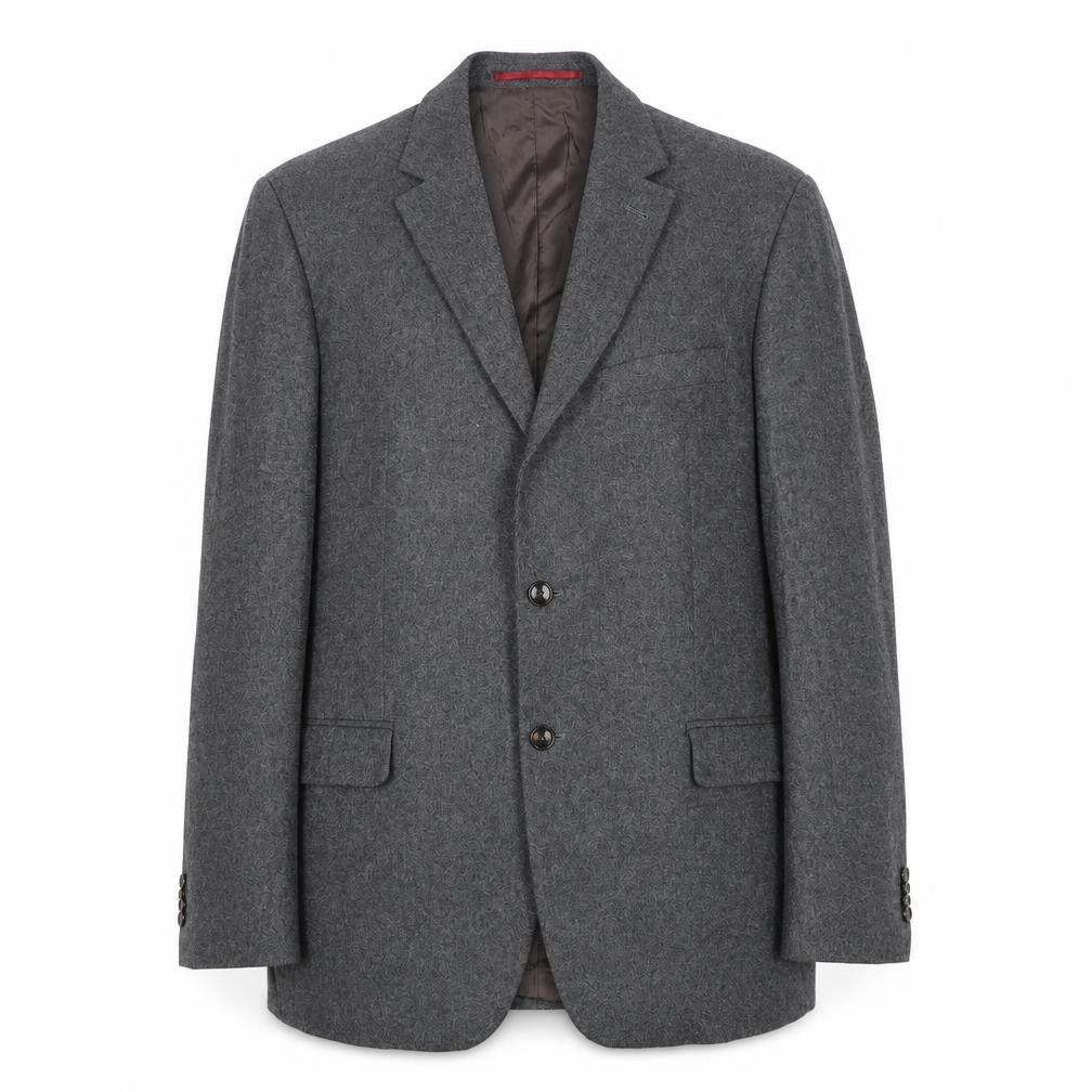 Front view of Benvenuto men’s grey wool jacket suit jacket, size 42, regular