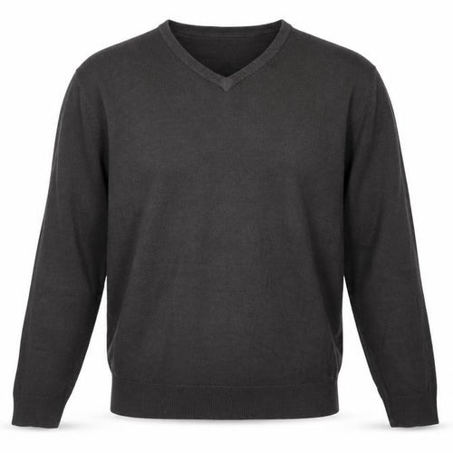 Marks and Spencer Mens Grey V-Neck Acrylic Pullover Jumper Size L Long Sleeve