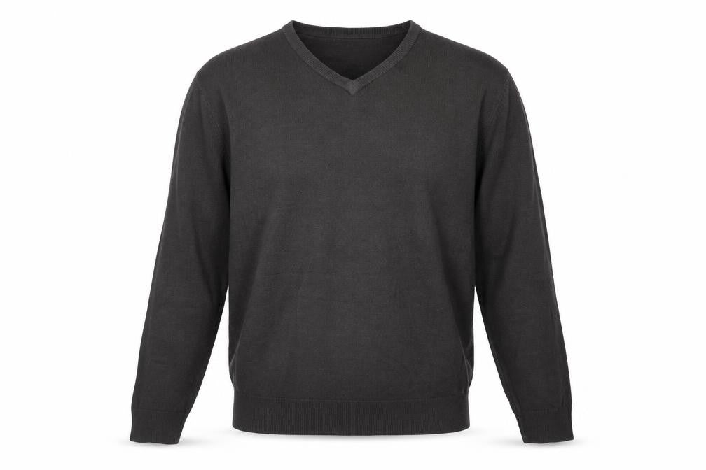 Marks and Spencer Mens Grey V-Neck Acrylic Pullover Jumper Size L Long Sleeve