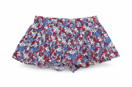 NEXT Girls Blue Floral Viscose Mini Skirt Size 6 Years Regular Pull On