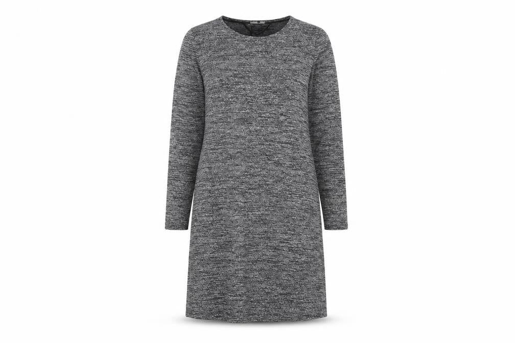 Front view of Gap women’s silver polyester jumper dress, size L, round neck pullover
