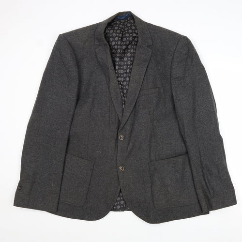 Burton Mens Grey Wool Jacket Blazer Size 48 Regular