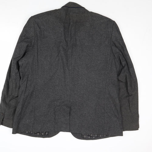 Burton Mens Grey Wool Jacket Blazer Size 48 Regular
