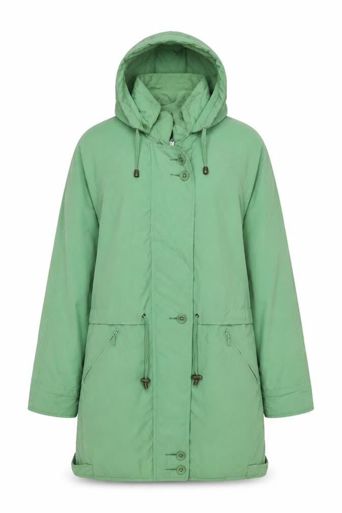 Front view of Klass women’s green jacket, size S, zip