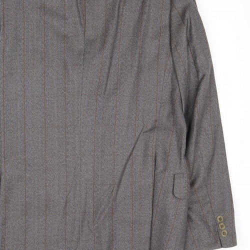 Dunn & Co Mens Grey Striped Wool Jacket Suit Jacket Size 44 Regular