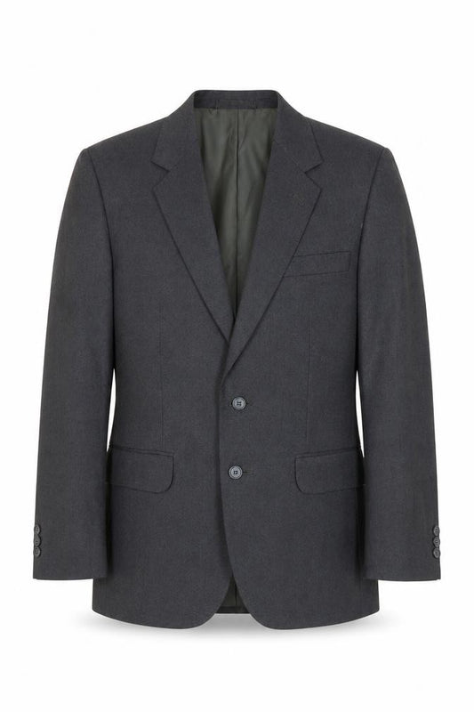 Front view of Dunn & Co men’s grey polyester jacket suit jacket, size 36, regular