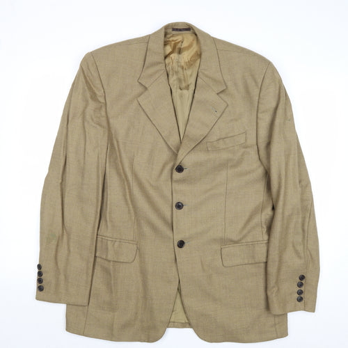 Nicholas Rowe Mens Brown Wool Jacket Suit Jacket Size 40 Regular