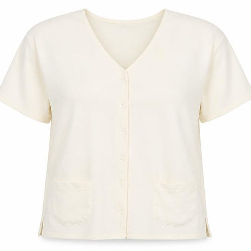 Pa Lucci Womens Ivory V-Neck Polyester Cardigan Jumper Size M
