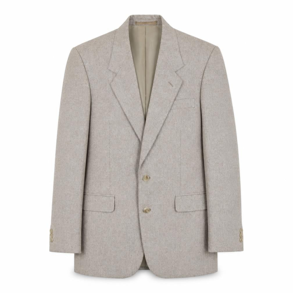 Front view of C&A men’s beige polyester jacket blazer, size S, regular