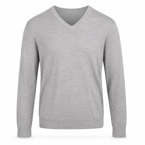 Burton Mens Grey V-Neck Acrylic Pullover Jumper Size S Long Sleeve