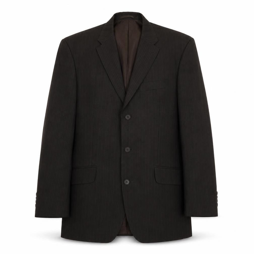 Next Mens Brown Striped Wool Jacket Suit Jacket Size M Regular