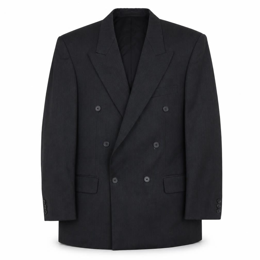 Front view of Marks & Spencer men’s grey polyester jacket suit jacket, size M, regular