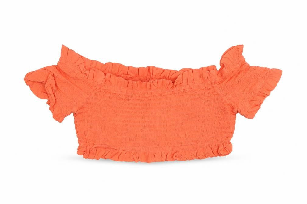 ASOS Womens Orange Viscose Cropped Tank Size 8 Off the Shoulder