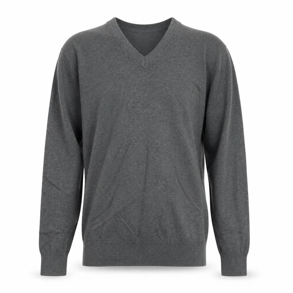 Gap Mens Grey V-Neck Cotton Pullover Jumper Size S Long Sleeve