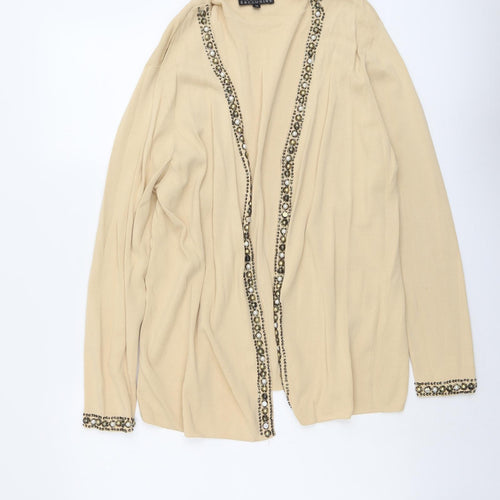 Casamia Womens Beige V-Neck Viscose Cardigan Jumper Size M